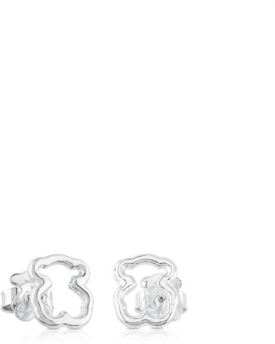 Tous Boucles d'oreilles New Carrusel en Argent - Blanc