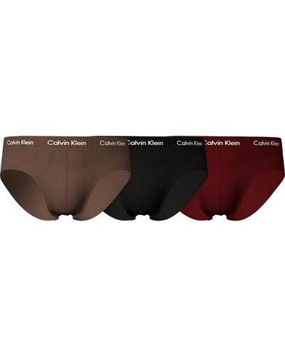 Calvin Klein Herren 3P hip brief underpants - Braun