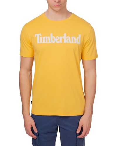 Timberland T-shirt With Linear Logo - Yellow