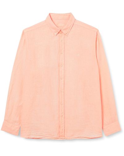 Hackett Garment Dyed Linen Bs Shirt - Pink