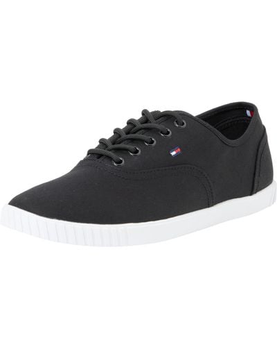 Tommy Hilfiger Canvas Lace Up Trainer Fw0fw07805 Cupsole - Black