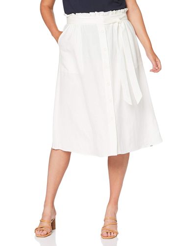 Superdry Eden Linen Skirt Falda - Blanco