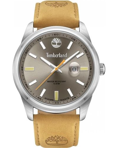 Timberland Analog Quarz Uhr mit Leder Armband TDWGF0009602 - Mettallic