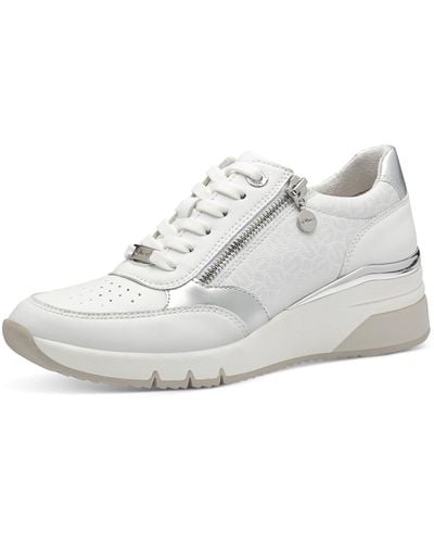 S.oliver Wedge Sneaker zum Schnüren mit Reißverschluss - Weiß