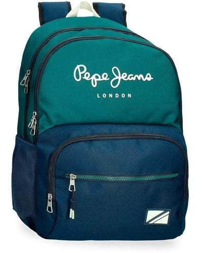 Pepe Jeans Ben School Backpack Double Compartment Green 33x46x15cm Polyester 22.77l By Joumma Bags