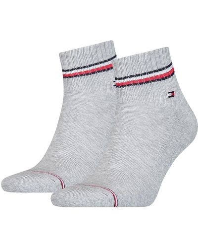 Tommy Hilfiger Accessories For - Cotton Socks - Signature Embroidered Logo - 2 Pack - Tommy - Grey