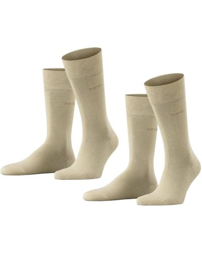 Esprit Esprit Basic Uni 2-pack M So Cotton Plain 2 Pairs Socks - Natural
