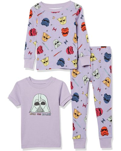 Amazon Essentials Disney | Marvel | Star Wars | Princess Pijama ceñido de algodón Niña - Blanco