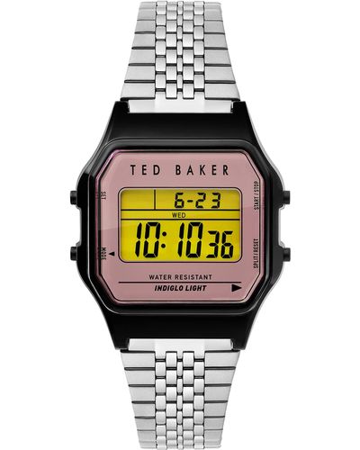 Ted Baker Unisex Ted 80's Silver-tone Stainless Steel Bracelet Watch 35.5mm - Multicolour