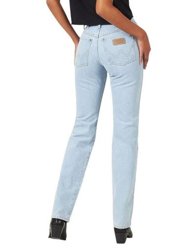 Wrangler Womens Cowboy Cut Natural Rise Slim Fit Tapered Leg Jeans - Blue