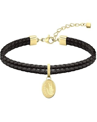 Lacoste Bracelet en Cuir pour Collection SNEAK Noir - 2040056