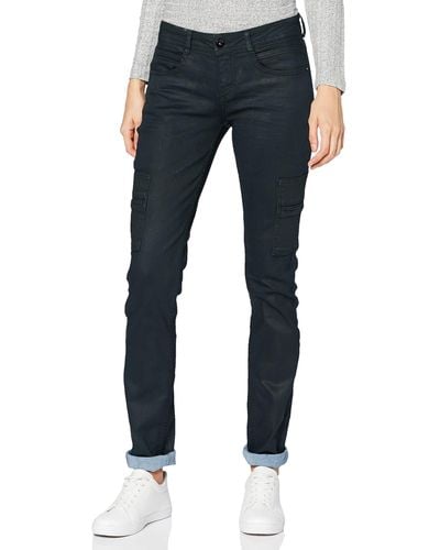 Street One 373550 Style Jane Casual Fit Cargohose Jeans - Schwarz
