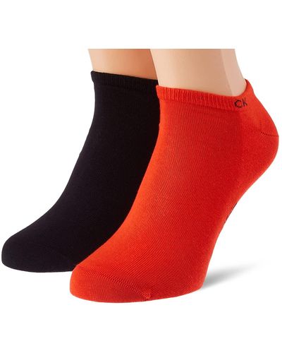 Calvin Klein Casual Liner Socks 2 Pack Trainer - Red