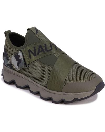 Nautica Fashion Sneaker Lace-Up Jogger Running Shoe-Brenna-Olive Camo-6.5 - Marron
