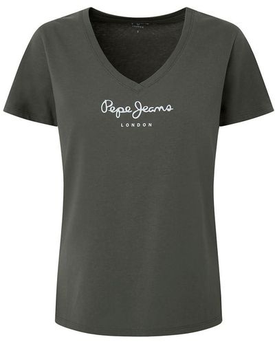 Pepe Jeans Col en V Wendy T-Shirt - Gris