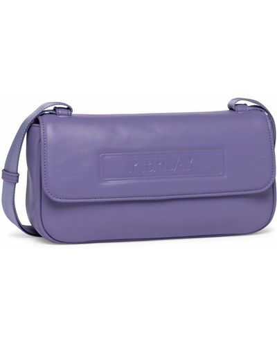 Replay Women's Shoulder Bag Made Of Faux Leather - Purple