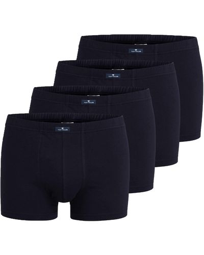 Tom Tailor Boxershort 4er Pack Basic Unterhosen aus natürlicher Baumwolle 5 - Blau