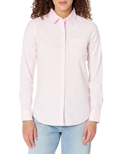Amazon Essentials Long-sleeve Button Down Stretch Oxford Shirt - White
