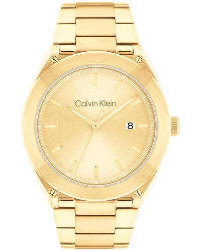 Calvin Klein Montre Analogique à Quartz pour avec Bracelet en Acier Inoxydable doré - 25200199 - Métallisé