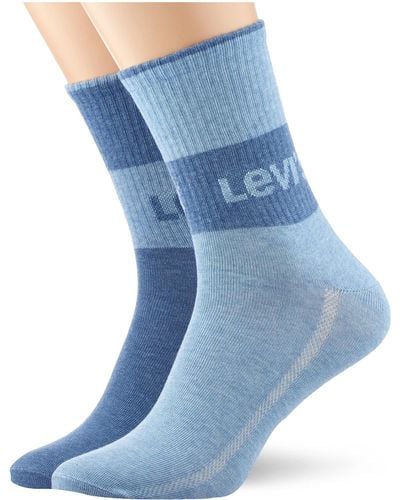 Levi's Adult Plant Based Dying Short Cut Socks - Blau