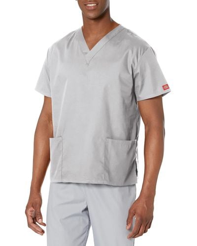 Dickies Eds Signature Scrubs 86706 Missy Fit V-neck Top - White