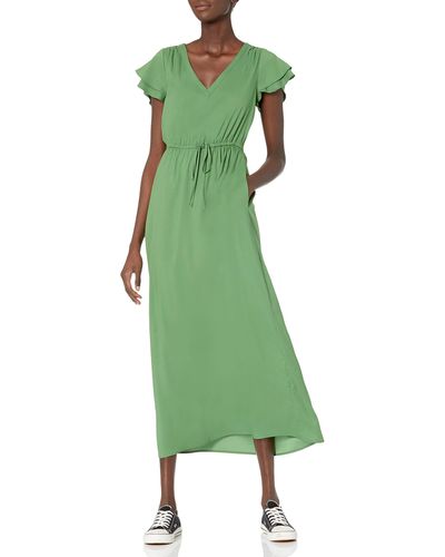 Goodthreads Georgette Maxi Robe à ches Volants - Vert