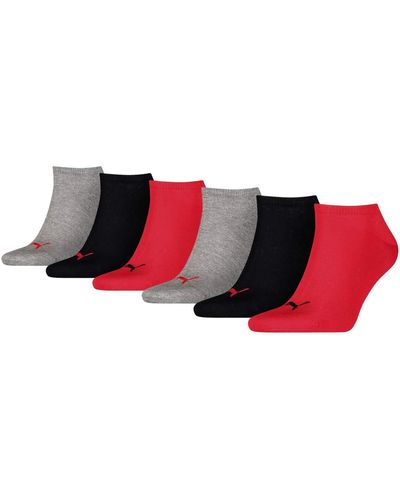 PUMA Unisex Sneaker Socken Kurzsocken Sportsocken 261080001 6 Paar - Rot