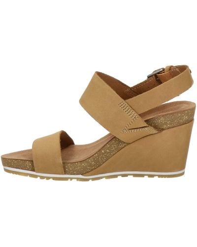 Timberland Capri Sunset Wedge Ankle Strap Sandals - Brown