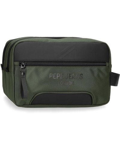 Pepe Jeans Bromley Toiletry Bag Two Compartments Adaptable Green 26x16x12cm Polyester
