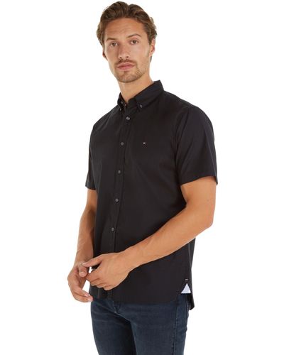 Tommy Hilfiger Flex Poplin RF Shirt S/S MW0MW33809 Chemises décontractées - Noir
