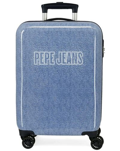 Pepe Jeans Digital Maleta de cabina Azul 38x55x20 cms Rígida ABS Cierre de combinación lateral 34L 2 kgs 4 Ruedas dobles Equipaje de o