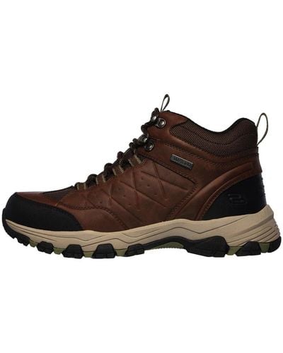 Skechers Relaxed Fit Selmen Telago Outdoor Tracking Hiking Trainers Black - Brown