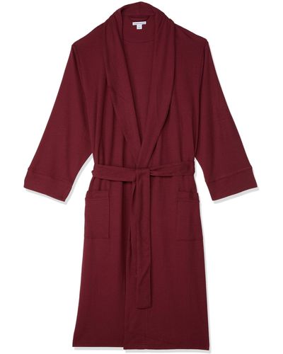 Amazon Essentials Robe de Chambre Gaufrée Légère - Rouge