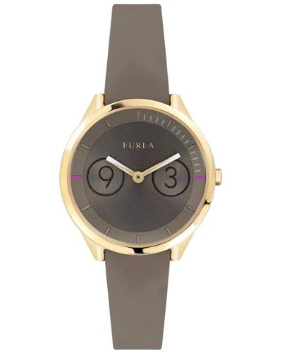Furla Datum klassisch Quarz Uhr mit Leder Armband R4251102510 - Grau