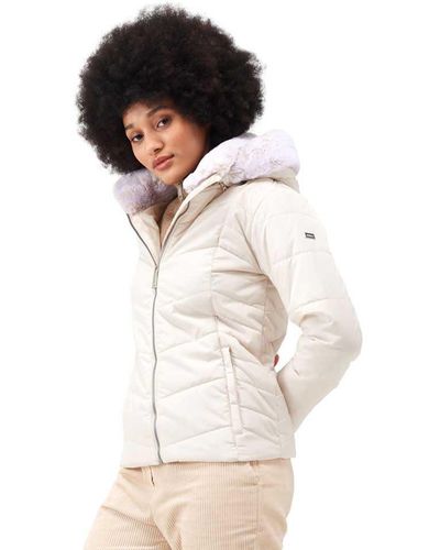 Regatta S Wildrose Padded Insulated Hooded Jacket Coat - Natural