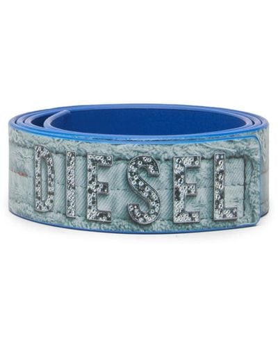 DIESEL B-trump Letters Logo Belt - Blue