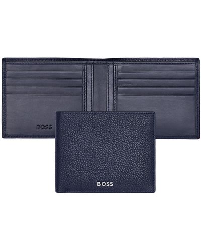 BOSS Classic Grained Card Case Dark Blue - Blauw