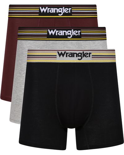 Wrangler Boxers in Black/Burgandy/Grey - Nero