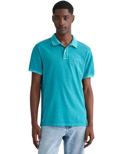 GANT Sunfaded Pique Regular Fit Ocean Turquoise Polo Shirt - Blue