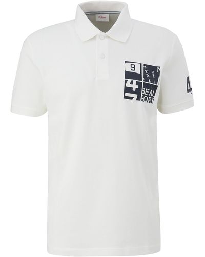 S.oliver Poloshirt aus Baumwollstretch 2135699,weiß,XL