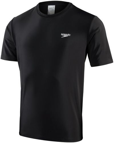 Speedo Printed Short Sleeve Swim Tee Neoprene T-shirt - Black