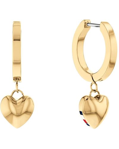 Tommy Hilfiger 2780665 Jewellery Ionic Gold Plated Steel Hinge Earrings Color: Gold Plated - Metallic