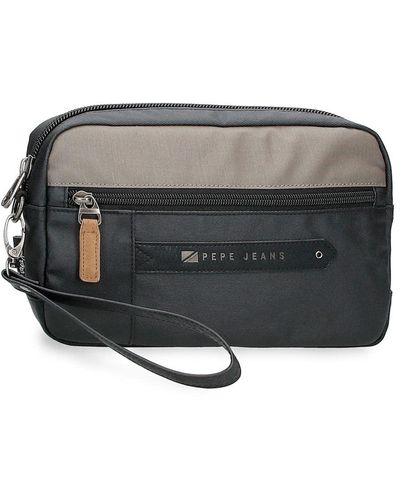 Pepe Jeans Cardiff Black Handbag 24.5x15x6 Cms Cotton