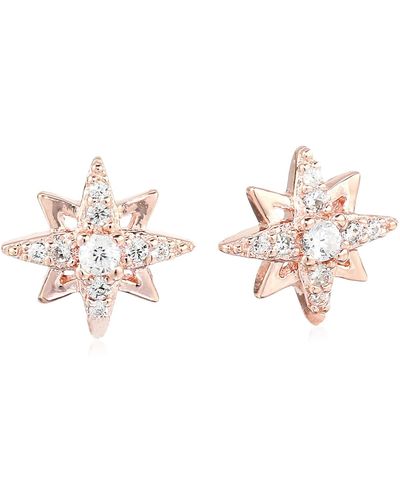 Amazon Essentials 14k Rose Gold Plated Sterling Silver Cubic Zirconia North Star Demi Fine Earrings - Black