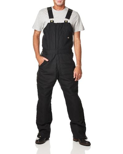 Dickies Big-tall Sanded Duck Insulated Bib Overall - Black