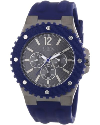 Guess Analog Quarz Uhr mit Plastik Armband W11619G2 - Blau