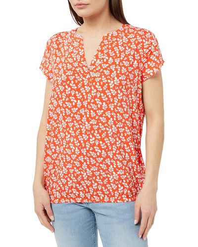 Tom Tailor Kurzarm-Bluse mit Muster - Rot