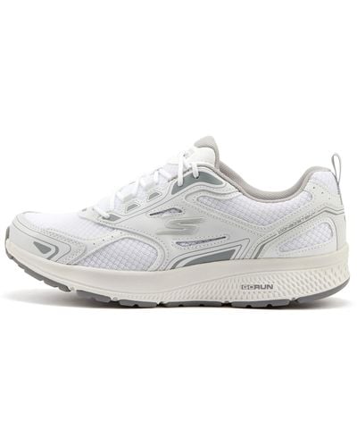 Skechers Go Run Consistent-Leather Cross-Training Tennis Shoe Sneaker with Air Cooled Foam - Bianco