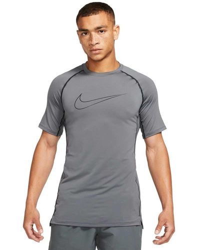 Nike Pro Dri-FIT Slim Fit Kurzarm Dri-Fit Top - Grau
