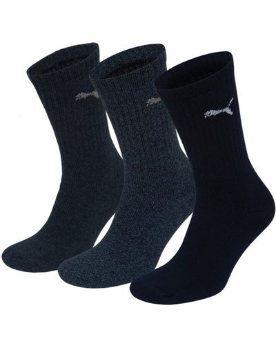 PUMA Sports Socks Uk Size 6-8 Navy Mix 3pack - Blauw